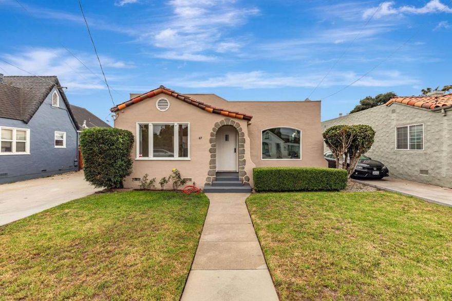 Welcome to this charming 2-bedroom, 1-bathroom home located in the vibrant city of Watsonville. Featuring 1,000 square feet, this home offers a blend of comfort and functionality. Updated property with all new windows, new flooring throughout, freshly painted interior and exterior. The kitchen is well-equipped with a gas oven range, tile countertops, with new dishwasher & microwave hood.  Separate laundry area.  Great front and backyard, detached garage with long driveway.
