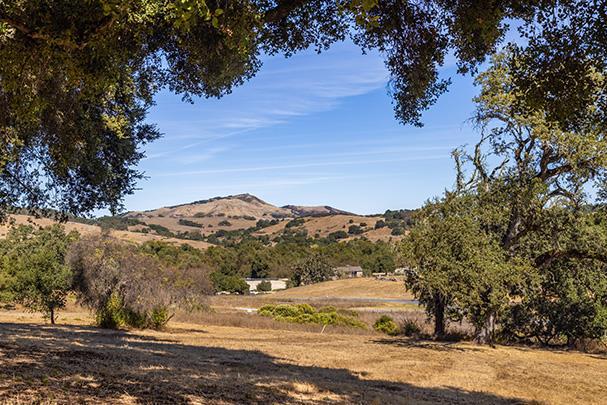 The CLOSEST buildable lot within immediate walking distance to "downtown" Santa Lucia Preserve. Fitness center, pool, barns, equestrian center and "The Nest" (aka coffee place) minutes away. Conceptual plans by WADE DESIGN available for ranch house with two-primary suites and positioned to offer an expansive view of Penon Peak. Majestic oaks flank a dramatic entry to this 6.1 acre parcel.