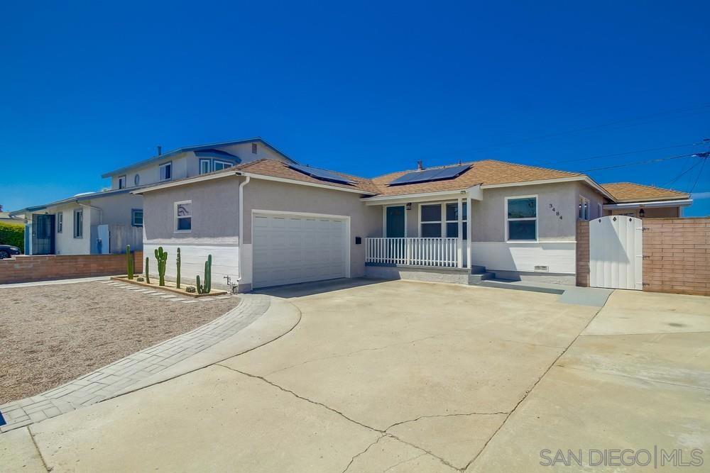 Clairemont 3 Bed + ADU and Paid-Off Solar! Welcome to this turnkey 3-bed, 2-bath home with a bonus ADU in the heart of Clairemont. The ADU features its own private entrance, full bath, full-size laundry hookups, and private yard, making it perfect for house hacking, multigenerational living, or investment income. The main home features a bright and open floor plan with large living room, ideal for gatherings and everyday comfort. Recently updated bathrooms and kitchens with quartz countertops, stainless steel appliances, a stylish backsplash, and recessed lighting. Enjoy the durability and easy care of laminate flooring, along with dual-pane windows that bring in lots of natural light while enhancing efficiency. Additional highlights include a laundry room, low-maintenance landscaping, and paid-off solar helping keep utility costs down. There's plenty of parking with a two-car garage plus a large driveway that fits up to three cars. Conveniently located to the best Clairemont has to offer, near shopping, dining, schools, and Mesa College. Fast and easy freeway access to get around San Diego. Don’t miss your chance to see it!
