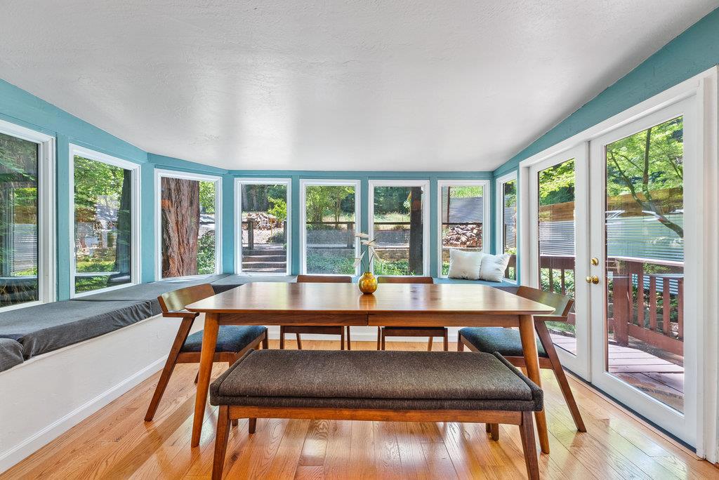 Just over the Knoll and miles from ordinary. Tucked away in the redwoods and just a short walk to the sparkling waters of Loch Lomond Reservoir, 620 Knoll Way offers the perfect blend of peaceful mountain living and modern comfort. Step inside to find a warm and inviting layout with natural light pouring through the windows and a seamless flow from kitchen to living space perfect for hosting friends, holiday dinners, or spending cozy nights in. With 2 bedrooms and 1 bathroom on the first floor and the primary suite on the second, this move-in ready home is perfect for first-time buyers or if you are just looking for your own slice of Santa Cruz Mountain magic. Outside, you'll find a generous yard with room to garden, play, or unwind under the trees. Just minutes from hiking, kayaking, and endless outdoor adventures, and only a short drive to downtown Felton, Scotts Valley, and Highway 17. If you've been dreaming of a place to rest and unwind, this mountain retreat, just over the knoll, is ready to welcome you home.