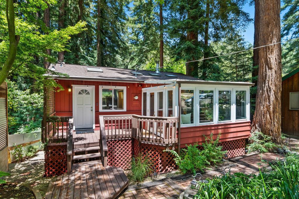 Just over the Knoll and miles from ordinary. Tucked away in the redwoods and just a short walk to the sparkling waters of Loch Lomond Reservoir, 620 Knoll Way offers the perfect blend of peaceful mountain living and modern comfort. Step inside to find a warm and inviting layout with natural light pouring through the windows and a seamless flow from kitchen to living space perfect for hosting friends, holiday dinners, or spending cozy nights in. With 2 bedrooms and 1 bathroom on the first floor and the primary suite on the second, this move-in ready home is perfect for first-time buyers or if you are just looking for your own slice of Santa Cruz Mountain magic. Outside, you'll find a generous yard with room to garden, play, or unwind under the trees. Just minutes from hiking, kayaking, and endless outdoor adventures, and only a short drive to downtown Felton, Scotts Valley, and Highway 17. If you've been dreaming of a place to rest and unwind, this mountain retreat, just over the knoll, is ready to welcome you home.