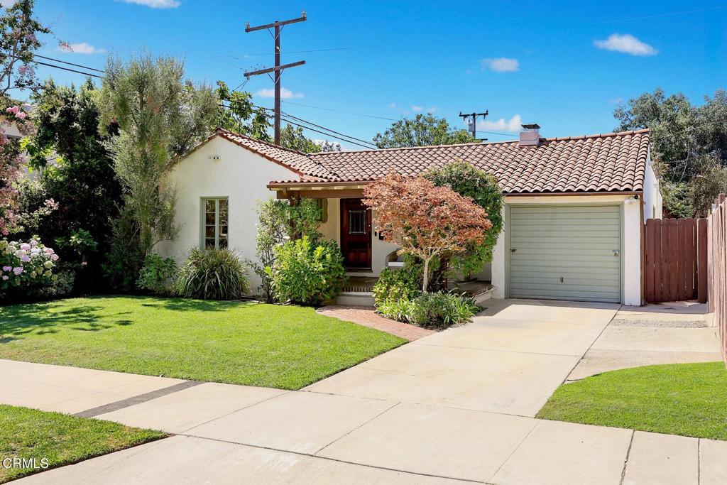 A rare blend of historic charm and thoughtful modern updates, this 1925 Spanish-style residence combines timeless character with contemporary comfort.Step inside through the handcrafted front door and discover a welcoming living room with high ceilings, new wood floors, and abundant natural light. The dining room, with French doors opening to the backyard, leads to the newly remodeled kitchen featuring all new energy-efficient Cafe appliances, custom cabinetry, and renovated tile flooring. Just beyond, the kitchen flows into a sunlit family room with direct access to the backyard.The private primary suite provides a peaceful retreat with a generous walk-in closet and updated ensuite bath. Two additional bedrooms are equally well-appointed, offering flexibility for family, guests, or a home office.Outdoors, the landscaped yard features garden beds, updated irrigation, and endless potential for entertaining or quiet retreat.Additional highlights include a one-car garage with laundry as well as new HVAC, electrical, and plumbing systems. Situated centrally near Lake Avenue, Old Town Pasadena, Caltech and The Huntington Library, this historic home offers the perfect opportunity to live in one of Pasadena's most inviting residential neighborhoods.