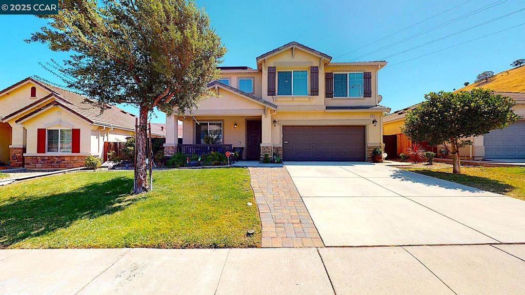 Don’t miss this opportunity! Sapcious 5 bedrooms 3 baths located on cul-de-sac with gorgeous views of hills and no rear end neighbors. Move-in ready with high ceilings, granite kitchen, and cozy fireplace Enjoy hill views, a sparkling pool, hot tub, pergola, and no rear neighbors. Paid-off solar system, water heater, and pool heating included. This home is a good condition, move in ready, lots of upgrades and amenities: high ceilings, very open and bright floor plan with warm accent walls, gourmet kitchen with granite island and large open family area, beautiful cabinetry, family room with a cozy fireplace. Great views from the family room of the gorgeous hills, beautiful swimming pool, pergola, hot tub, stamped concrete patio, brand new patio covering and lush green lawn for family fun and entertaining. No rear neighbors. Solar system, solar water heater, Solar pool heater paid off. Come and check this beauty!