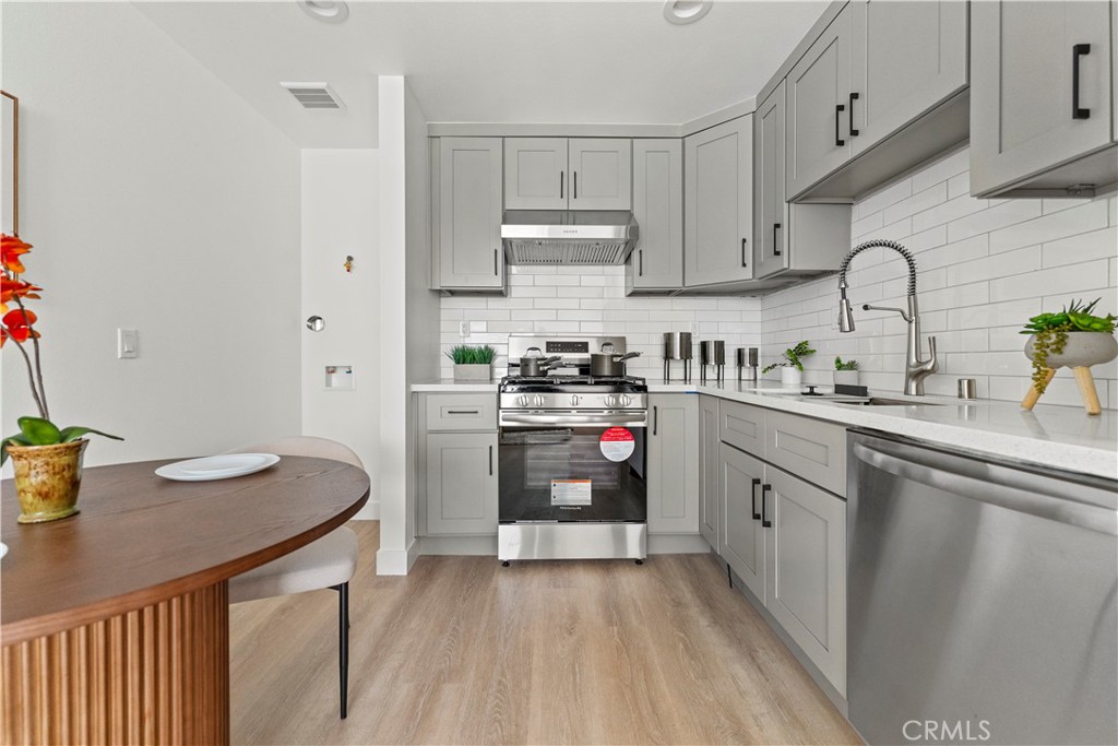 Enjoy modern living in this exceptional brand-new construction residence! This impressive home with 2 bedrooms and 2 bathrooms, highlighted by 9-foot ceilings and an open-concept floor plan. The modern kitchen boasts sleek cabinets and quartz countertops, along with modern appliances. Experience the convenience of an efficient central A/C and heater system, recessed lighting, a walk-in closet, and washer/dryer hookups. The property also includes a 2-Car garage parking. Nestled in a highly desirable neighborhood, you'll enjoy accessibility just minutes from major freeways, dining, and amenities. Please note that the refrigerator, washer, and dryer are not included. Act now and make it yours today!