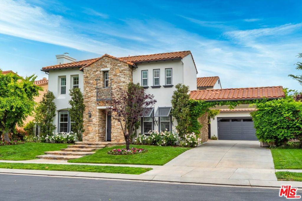 Gorgeous home located at the end of a cul de sac in the prestigious 24 hr guard gated community, The Oaks of Calabasas. This spacious and open floor plan of 5000 sq ft features 5 bedrooms, 5 1/2 bathrooms. Abundant with natural light throughout, this stunning kitchen has top of the line Wolf appliances, a large island, Sub Zero refrigerator, Miele expresso machine, built in microwave and warming drawer. Newly renovated with appliances that were all purchased and installed in 2021, including two full size fridges and a mini wine fridge. This stunning home also includes a formal dining room, formal living room, two TVs, home office with fireplace, family room and a large downstairs bedroom with an en-suite and extra bonus room. Upstairs is an additional home office with custom built ins, 3 e-suite guest bedrooms and a large primary suite equipped with a balcony, fireplace, custom bathroom and an expansive walk in closet. The serene back yard includes peaceful mountain views, pool, spa, firepit, a covered patio with built in heaters and fan, and a BBQ. Walking distance to the private clubhouse with an Olympic size pool, tennis court, basketball courts, state of the art gym and more. In addition the home is located in the Award winning Las Virgenes Unified School District. Centrally located to restaurants, shopping and freeways.