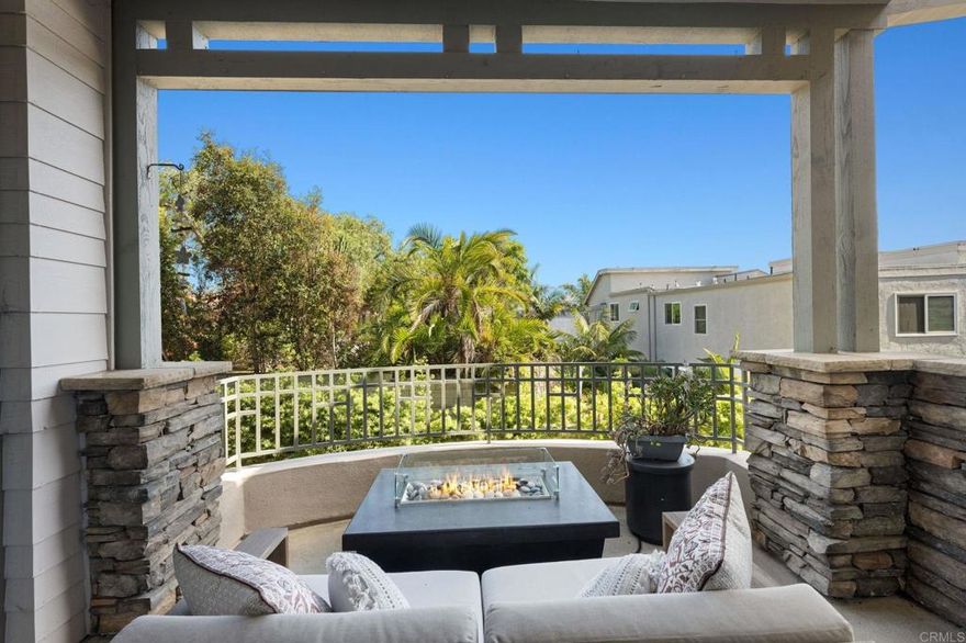 Discover the perfect blend of luxury, comfort, and convenience in this stunning detached home, ideally situated within a private, gated enclave of just five residences. Located just a short stroll from the Cedros Design District, Del Mar Beach, Dog Beach, local artisan shops and restaurants, the iconic Belly Up, and the Del Mar Racetrack and Fairgrounds, this home offers unmatched access to the best of coastal living. With I-5 nearby, you’ll enjoy seamless connectivity without sacrificing serenity. The beautifully landscaped private backyard creates effortless indoor/outdoor living, with direct access from the main living area—ideal for relaxing, entertaining, or dining al fresco. Inside, the open-concept great room features remodeled kitchen with island seating, a cozy breakfast nook, family room, and formal dining area, all opening out to a verandah on the main level. Custom shuttered cabinetry, top-tier appliances, and striking granite countertops in serene seaside hues of green and gray bring both elegance and calm to the space. Upstairs, the spacious primary suite offers a peaceful retreat with a sitting area, a private balcony boasting white water ocean views, a spa-inspired bath with dual sinks, and a generous walk-in closet. Additional upscale finishes include limestone and natural stone flooring, and soft looped wool carpeting. Smart home features include Ting fiber-optic internet, a new HVAC system with mobile climate control, and leased solar panels paired with a Tesla Powerwall—enhancing energy efficiency and offering peace of mind. Set within an award-winning school district and just moments from everything Del Mar has to offer, this exceptional home combines luxury, location, and lifestyle into one perfect coastal escape.