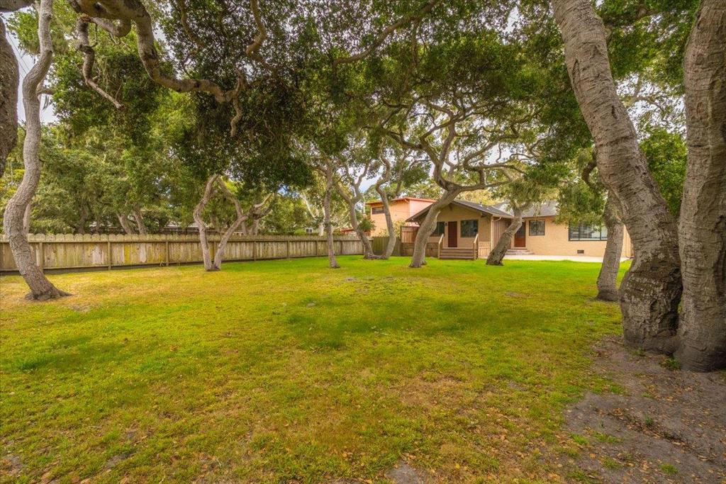 Nestled in the charming city of Pacific Grove, this delightful home offers 1,316 sq ft of comfortable living space on a large 10,400 sq ft lot. Three bedrooms and two full bathrooms, featuring stall showers and a separate tub, cater to a modern lifestyle. The kitchen comes equipped with a gas oven, refrigerator, a built-in microwave, and dishwasher, perfect for culinary enthusiasts. The living area boasts beautiful flooring and a fireplace, creating a warm ambiance for relaxation. Laundry facilities are conveniently located in the garage, which also offers ample space for two vehicles. The backyard is majestic, featuring live oak trees and ample space for entertaining and outdoor enjoyment. This backyard is an ideal location for building an ADU. The property offers close proximity to local schools, shopping and the beach. Come enjoy Butterfly Town USA.