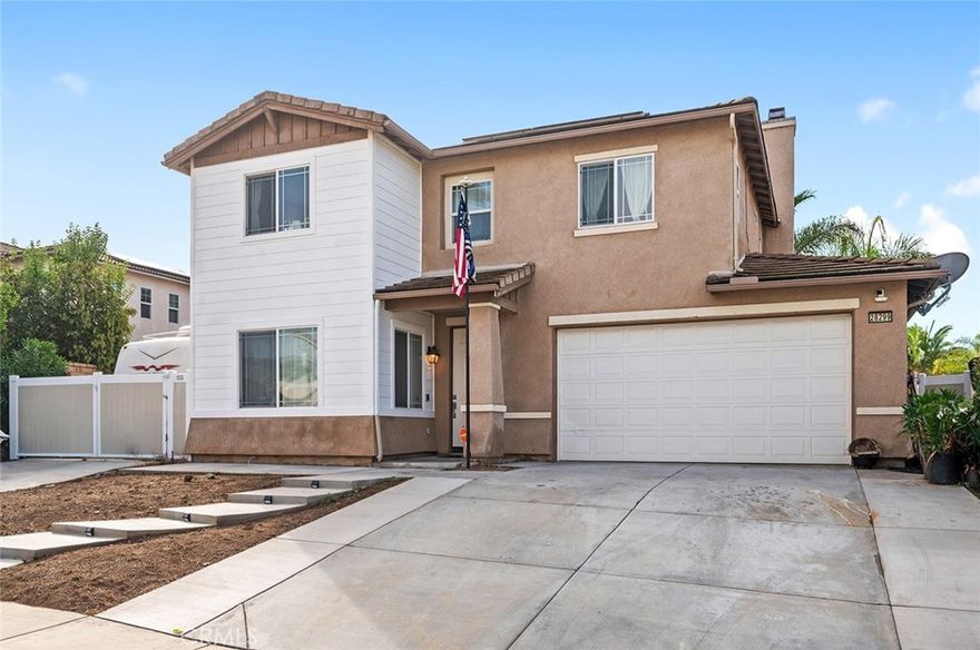 Welcome to 28299 Parkdale Ln in Menifee, California, a beautifully remodeled two-story family home offering comfort, space, and style. Featuring an open floor plan, modern upgrades, fresh finishes, and plenty of natural light, this home is move-in ready and perfect for family living. Enjoy the peaceful backyard pond and hot tub, ideal for relaxing or entertaining. The property includes RV parking with its own septic and water hookups, plus leased solar panels with a fixed monthly bill of just $204. Located in a fast-growing Menifee neighborhood, close to top-rated schools, parks, shopping, and restaurants. Nearby colleges include Mt. San Jacinto College, Menifee Valley Campus, California Baptist University, and the University of California, Riverside. You’ll also be near Menifee Global Medical Center, family fun at the Drop Zone Water Park, and just a 20-minute drive to the Temecula wineries for a perfect weekend escape. With new development all around, this is the perfect opportunity to own a modern home in Menifee, CA, one of Southern California’s most desirable and affordable communities.