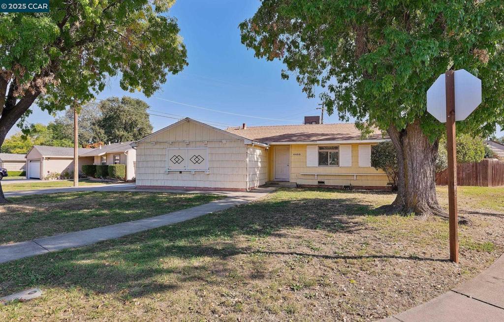 Check out this Parkway Estates Bargain Of The Year - Home is a 3 bed, 1 bath has an updated interior including a modern kitchen with shaker cabinets and granite counters, an updated bathroom, laminate floors, New carpet and New interior paint, dual pane windows, NEWER central heating and air, and a HUGE Pool Sized backyard with RV Access, big enough for an ADU. NO INSPECTIONS HAVE BEEN COMPLETED ALL DISCLOSURES ARE IN THE DISCLOSURE LINK OF THIS MLS LISTING HOME WILL NOT QUALIFY FOR FHA FINANCING DUE TO PEELING EXTERIOR PAINT-  ALL OFFERS WILL BE PRESENTED AS THEY COME IN