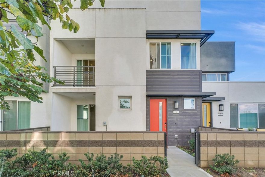 Welcome to this stylish and energy-efficient 2-bedroom, 2.5-bath condominium built in 2022, located in one of the most desirable new communities of Ontario Ranch. Thoughtfully designed, this home offers a functional and flexible layout with a first-floor bedroom featuring a full en-suite bath—perfect for guests, a home office, or multigenerational living.The second floor features an open-concept layout that seamlessly connects the kitchen, dining, and living areas—ideal for everyday living and entertaining. The modern kitchen offers contemporary finishes, abundant cabinet space, and flows naturally into the spacious great room. Upstairs, the generously sized primary suite includes a private bathroom and a walk-in closet, providing exceptional comfort and privacy.Additional highlights include:Attached 2-car garage, Leased solar panels for improved energy efficiency and cost savings,Central A/C and modern finishes throughout. The community enhances your lifestyle with resort-style amenities including a pool and spa, BBQ areas, outdoor showers, fire pit, picnic area, and playground—perfect for relaxing or hosting guests. Conveniently situated near schools, shopping, dining, and with easy access to major highways, this home offers the perfect blend of modern comfort and everyday convenience.Don’t miss the opportunity to own a beautiful home in one of Ontario Ranch’s most sought-after new communities!