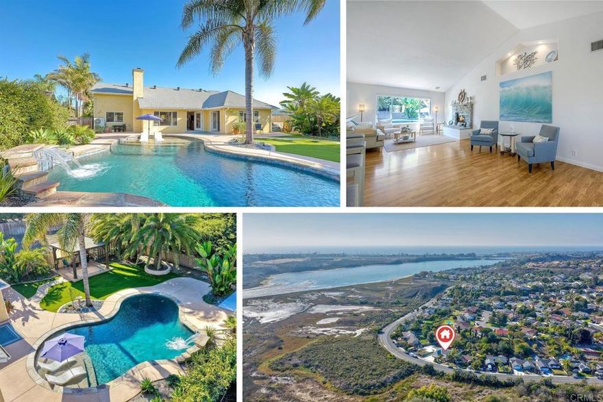 Have you been looking for Resort-Style Living in Carlsbad 92008?– This is a one-of-a-kind Custom Single-Level Home on an expansive, private lot. Experience the best of Carlsbad living in this stunning custom-built single-level home, perfectly situated on a spacious 12,700 sq. ft. lot adjacent to a tranquil nature preserve. Designed for comfort and style, this home features soaring ceilings, abundant natural light, and an open layout ideal for both everyday living and entertaining.   The chef’s kitchen and expansive great room flow seamlessly to the backyard oasis, complete with a PebbleTec pool (10 ft. deep) featuring a Baja shelf and cascading waterfalls, surrounded by lush landscaping and multiple areas for outdoor dining and relaxation. Enjoy a luxurious primary suite with a walk-in closet, spa-like bath, and French doors leading to your outdoor oasis. Energy-efficient upgrades include paid solar (no electric bill since installation), a new HVAC system (Jan 2024), and a new tankless water heater (Jan 2025). Fresh interior paint (2025), newer appliances, Ecobee smart thermostat, and whole-house air purifier enhance modern comfort and livability. Meticulously maintained with true pride of ownership—offering privacy, style, and resort-inspired living just minutes from Carlsbad Village, top-rated Carlsbad schools, and coastal amenities.