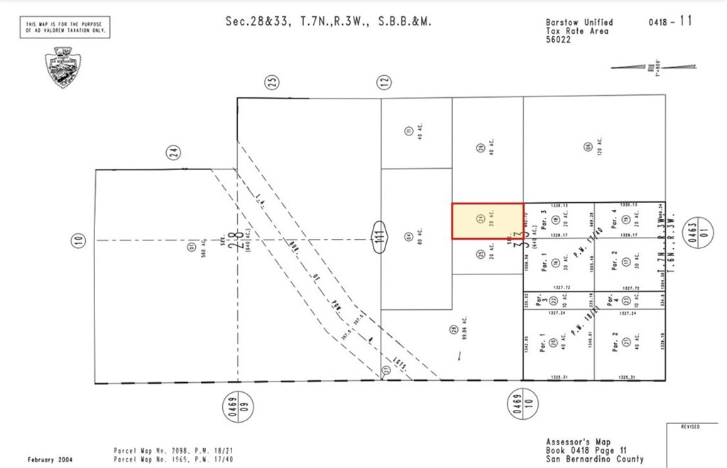 20 acres of unimproved land off Bell Mountain Rd in North Apple Valley, APN: 0418-111-24. Zoned Resource Conservation (RC), this parcel is in an unincorporated portion of San Bernardino County and allows for a variety of uses, including residential, service, or industry purposes with permit. This area continues to grow with the future Brightline West Station and Maintenance Facility coming to nearby Dale Evans Parkway. With a top speed of 180 mph, this high-speed rail will connect Las Vegas Strip to Los Angeles Union Station spanning 260 miles in only 3 hours. This project is expected to break ground in 2023.