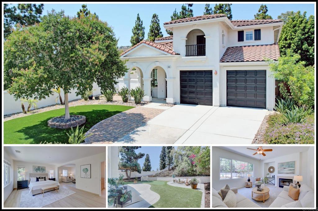 This charming San Elijo Hills home is desirably nestled at the end of a cul-de-sac street in the Waterford neighborhood. New paint! New carpet! Highlights include a spacious yard, solar energy, 3 car garage, and more! Flexible floor plan features first floor living room, dining, and open concept kitchen overlooking the family room. The upper level includes two secondary bedrooms and a primary suite with a versatile retreat that can be converted into an additional bedroom. Enjoy the proximity to community parks and hiking trails, plus easy access to schools and Town Square. Zoned for the highly sought after San Elijo Elementary, San Elijo Middle, and San Marcos High School.