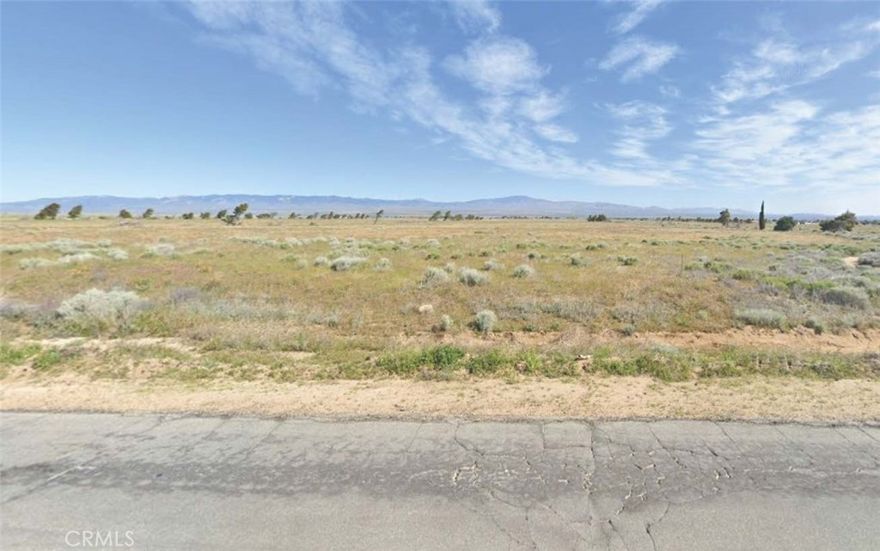 One of two 5 acre parcels located 330 feet back from Lancaster Rd, just west of 190th Stw. Recorded Declaration and Grant of Easement recorded 1972. Recorded Certificate of Exception No 24551 recorded 1972. One of two 5 acre parcels with 32' wide roadway easement to access Lancaster Rd. and to access 190th Stw. Level land west of the California Poppy Reserve. Beautiful high desert and mountain views. Overhead power at paved Lancaster Rd.  Possible future solar or wind development.