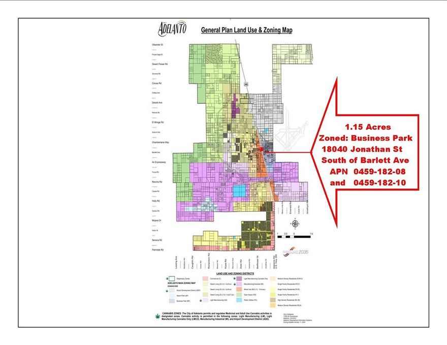 TWO LOTS FOR SALE with 1.15 ACRES located right behind the San Bernardino Sheriff's Department Station. High Visibility Location.  Ready for Development with pavement, and all utilities in the street.  Two separate APNs - both zoned BP (Business Park). This Zoning allows for a variety of uses - check with the city.