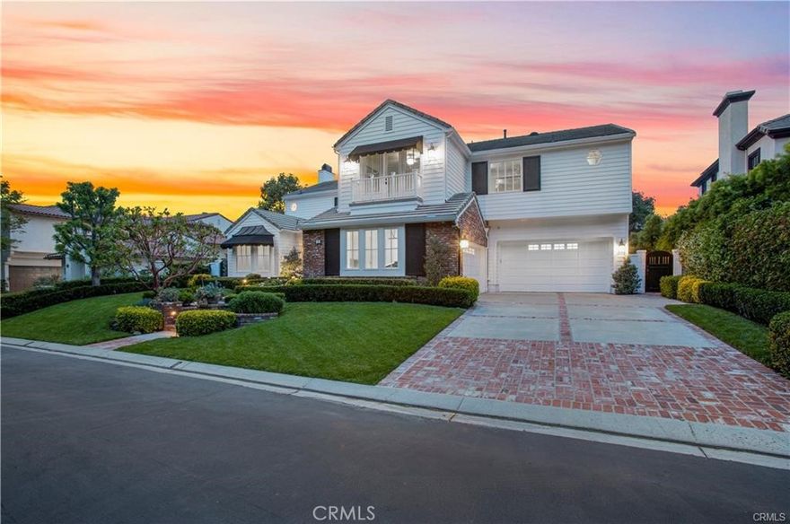 SWEEPING VIEWS And LOCATION! Amazing Sunset and Golf Course Views Overlooking the 18th Fairway of the North course at Coto de Caza. One of only 11 homes on a single loaded cul de sac street with a short walk to the Coto de Caza Golf and Racquet Club. The Simi-custom Home was designed and built by Stonefield Development with a tradition of beautiful and unique architectural design and with exceptional quality features throughout like the solid core 8 ft. wood doors, dual staircases, and walk-out view balcony off the primary bedroom. Three gas-burning fireplaces. The exquisite residence delivers the ultimate in luxury with natural elements in its open light and bright 5000+ sq ft. The residence is graced with a two-story volume ceiling in the Entry, Formal Living, and Dining Rooms. Comforts include 5 spacious bedrooms, 4.5 bathrooms, 4-car garage, Library/Office, and large open upstairs lounge area for the family or  office plus  A Separate area for reading/ study. Many large Picture windows (9 are new and installed by Anderson). The home has many modern upgraded features, including wide plank wood flooring throughout (except the two staircases), which has beautiful wool carpeting. All new Toto toilets, including a bidet washlet, are in the primary bathroom. Completely remodeled master bath with Newport Brass Fixtures, solid slab stone shower, and counter tops, a free-standing tub for that soothing bath while enjoying the stunning views. The open Kitchen has a large walk-in island with a Viking cook top, two new Viking dishwashers, and a spacious nook with a large picture window to enjoy the views of the golf course and hills. Opening to a great family room with a new floor-to-ceiling custom lime stone fireplace with custom mantel. The French door leads to the partially covered and open patio, a lush backyard with panoramic views. A convenient back staircase leads to the 2nd level, with 4 spacious bedrooms, including the main suite has a wall of windows for the views. a fireplace, and a walk-out balcony. All new Emtec black hardware and new black thresholds throughout, Newer paint inside and out. Epoxy Garage floors and storage cabinetry. All new lighting inside and out. Many electrical outlets were replaced. New awnings on 7 windows, updated landscaping. Some roof areas replaced, new rain gutters were installed, and so much more. Must see to appreciate.