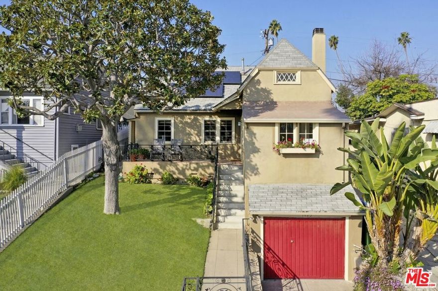 Adorable 1920s cottage in Silver Lake Hills on one of the dreamiest streets. Quiet area. 2BR + 2BA + sunroom. Large, grassy, flat, fenced garden with fruit trees, patios. High ceilings, fireplace, sunny, breezy location. Central HVAC. Hardwood floors; French door from one bedroom to garden. Single car garage for storage. Pets OK, subject to owner approval. Built-in BBQ at rear garden. Solar panels. Viking stove. Gardener included. All adult tenants must be approved by owner. Good credit essential. Applicants must have seen the property, please. RentSpree applications preferred. Not available until after 11-21-2025.