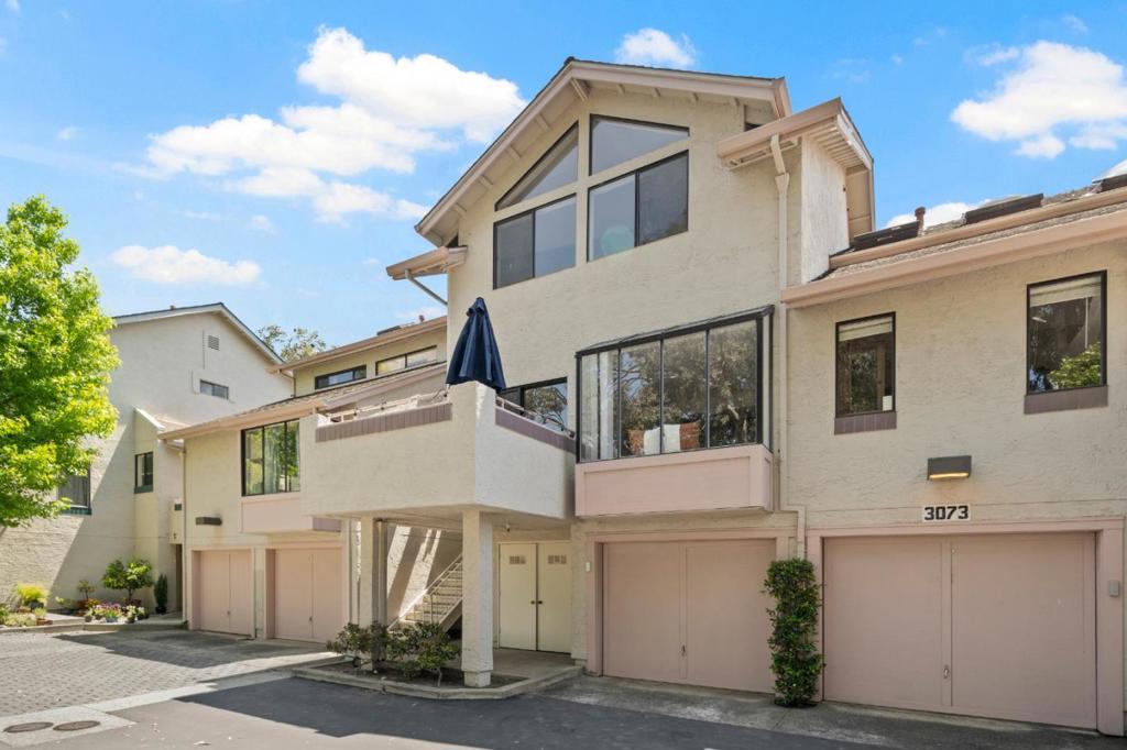 Welcome to this bright and peaceful three-bedroom, three-bathroom condo tucked away at the back of the complex for ultimate privacy and tranquility. Enjoy the benefit of no upstairs neighbors, as this spacious second-floor unit offers high ceilings and an abundance of natural light. The home features fresh interior paint, newly installed upstairs flooring, and an ideal layout with one bedroom and full bath on the main level, ideal for guests, a home office, or diverse living. Additional highlights include: Private balcony for outdoor relaxation, In-unit laundry with washer and dryer included, one-car garage plus dedicated parking space, two total parking spots, Separate storage unit for added convenience, Top-rated Palo Alto schools, Just a short trip to Midtown shops, restaurants, parks, and more! Don't miss this rare opportunity to own a move-in ready home in one of Palo Alto's most desirable neighborhoods!