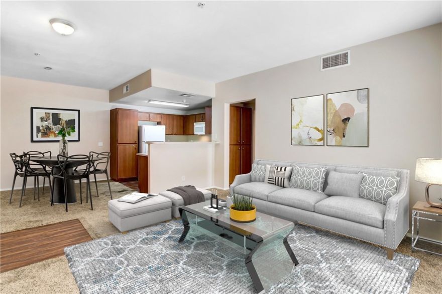 Welcome to the beautiful GATED community of Temecula Creek Village! Just a stones throw away from the 15 freeway, this condo offers convenience and the best in amenities! Upstairs unit offers 864 square feet of thoughtfully designed living space, featuring 1 spacious bedroom, 1 full bathroom, and a bright, open layout ideal for comfortable living or entertaining. This home boasts a clean, modern aesthetic with warm, inviting touches throughout. The living room opens to a private patio accessible from both the living area and bedroom—perfect for morning coffee or evening relaxation. The primary bedroom is generously sized and offers direct patio access, creating a seamless indoor-outdoor flow. The bathroom features a shower/tub combo and tasteful finishes, while the in-unit laundry with washer and dryer adds everyday convenience. Additional highlights include central heating and air, dual-pane windows, ample closet space, and a detached storage closet for extra belongings. Residents enjoy access to a wide range of resort-style amenities, including a pool, spa, SAUNA, clubhouse, fitness center, racquetball court, tot lot, and scenic walking trails—all within a beautifully landscaped and securely gated community. This condo offers unbeatable access to SHOPPING, DINING, and ENTERTAINMENT, including the renowned PECHANGA Resort & Casino and Temecula’s celebrated WINE COUNTRY. Whether you're a first-time buyer, downsizer, or investor, this turnkey property delivers the perfect blend of style, comfort, and location. Don’t miss your chance to enjoy resort-style living in one of Southern California’s most vibrant and desirable neighborhoods.