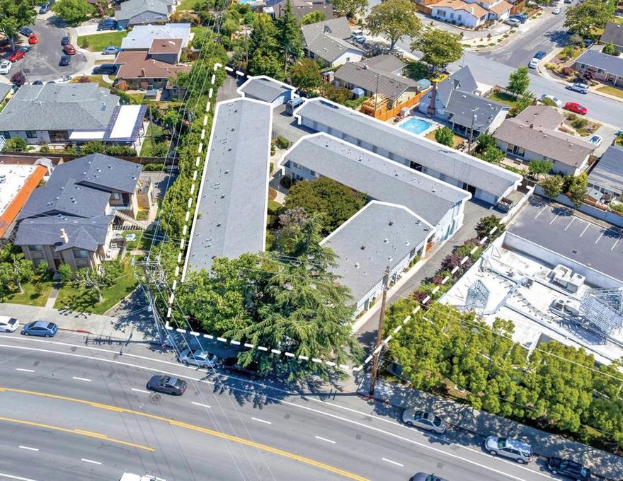 Marcus & Millichap is pleased to present 2868 Homestead Road, a rare and desirable 15 unit townhome style apartment community offering investors a premium opportunity in one of Silicon Valleys most sought after submarkets. The property features thirteen 2 bedroom, 2.5 bathroom townhomes, one spacious 3 bedroom, 2.5 bathroom townhome, and one efficiency studio unit, providing a diverse and highly rentable configuration. Each unit includes central air conditioning and forced air heating, adding meaningful comfort and long term value. The townhome style layout serves as a major differentiator, offering multilevel living, private entrances, and increased space, which supports stronger rental income compared to traditional apartment units and appeals to a growing tenant base seeking more privacy and a higher quality living experience.