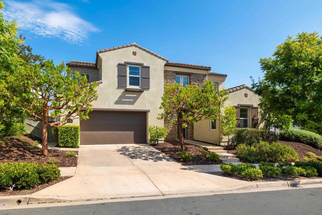 Enjoy breathtaking mountain views from this beautifully upgraded 5bd/4.5ba home in the prestigious Presidio at Del Sur! Designed with entertaining in mind, the open-concept layout seamlessly connects the gourmet kitchen and spacious family room to an inviting backyard oasis—complete with a built-in BBQ, stand-up bar, and cozy firepit, perfect for cool evenings. Thoughtful features incl first-floor bdrm/bath, a generous loft, dedicated home office, a 3-car tandem garage w/custom cabinetry & SOLAR. Blocks from PUSD schools. Home has been freshly painted on the interior and the exterior, updated lighting throughout (incl all new LED recessed lights), new epoxy on garage floor and new carpeting on stairs and 2nd floor. Whole house water softener and water filtration system. Located in the Award Winning Poway Unified School District. Del Sur is a vibrant San Diego master-planned community where the homes and parks were inspired by historic San Diego neighborhoods. Del Sur boasts 18 miles of shared trails, 11 solar heated pools within the community's 14 parks, and is close to shopping, restaurants, & professional services in Del Sur Town Center. This home is ideally located just blocks from top-rated PUSD schools.
