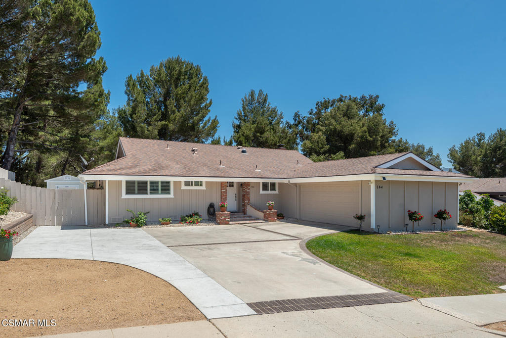 Model Perfect and Highly Upgraded Single Story Home with Mountain Views! This home is absolute turnkey and features stunning white oak wood plank flooring, freshly painted interior & exterior, gorgeous crown moldings, high baseboards, new hardware, fixtures and Shaker style doors throughout. Beautifully remodeled kitchen with white cabinets, Quartz countertops, subway tile backsplash, and top of the line stainless steel appliances including Wolf cooktop/oven, Bosch dishwasher and microwave. Large living room with gas brick fireplace/wood mantel, and oversize french doors leading to immaculate backyard. Separate dining area off kitchen includes patio slider to backyard and mountain views. Large remodeled primary bedroom has been expanded to include the 3rd bedroom and features new closet with mirror doors, plantation shutters and remodeled ensuite bathroom. This beautiful bathroom has all new shower, floor tile, hardware, toilet, custom made linen cabinet , mirrors and dual sink vanity with quartz countertop. Nice size secondary bedroom with new closet doors. Upgraded guest bathroom. Immaculate backyard with fire safe and low maintenance landscaping , 2 beautiful brick patio areas, built-in Tuff Shed and mountain views! 2 car garage with laundry area, utility sink & cabinet and tankless water heater. Upgraded electrical panel, Tesla charger and Ring cameras. A truly beautiful home located on a quiet cul-de-sac and close to parks, trails, and award winning schools. Come make it yours!
