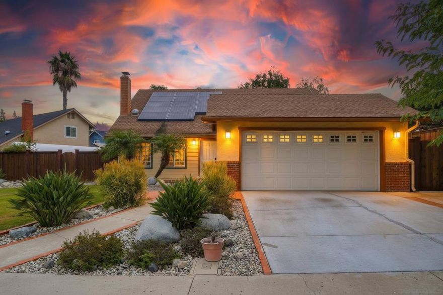 Priced to sell quickly! Stunning 4-bedroom residence with a 5th bedroom option currently used as a home office, perfect for growing families or those seeking versatile living spaces. This thoughtfully designed home offers the choice of a spacious master suite on the first floor for convenient single level living or the second story for added privacy and elevated views. Step inside to soaring vaulted ceilings that create an open, airy ambiance throughout the main living areas. The gourmet kitchen is a chef's dream, featuring sleek newly upgraded stainless-steel appliances purchased in 2022, luxurious granite countertops and elegant crown molding that adds a touch of sophistication. Durable plank flooring flows seamlessly throughout main entertaining areas, blending style with easy maintenance. Mature manicured landscaping, fruit trees and 2 separate fenced in areas is perfect for securing family pets. Tesla solar system with battery backup secures your quality of living, energy conservation and cost savings. Nestled in a desirable walking neighborhood, close to Carmel Mountain shopping & prestigious public school system, this property combines modern amenities with customizable options to suit your lifestyle. Reverse osmoses water system that services both Sink & Fridge. Enjoy the fruits of your labor with a tasteful yard made up of: Persimmon, apricot, cherry blossom, kumquat, lemon guava, strawberries, blackberries, tangerine and a Meyer lemon Don't miss the opportunity to make this your dream home!