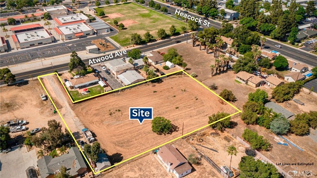 Flat and buildable 1.07 acre lot in a growing area of Moreno Valley. Zoned for residential development for up to 15 UNITS PER ACRE! Ideal for small or private developers to entitle and force appreciation, or build out long lasting wealth in a market that is desperate for more housing. You can build to rent or sell some or all of the units depending on your vision. Many opportunities as you can do detached townhome style or attached multifamily and/or condominium style... the choice is yours subject to city approval. All utilities nearby and accessible on Atwood Ave. This property is across the street from Sunnymead Elementary School and a couple minutes from 60 FWY and many Shopping, Restaurants, and Entertainment. Additionally, Senate Bill 684 (SB 684), also known as the "Starter Home Revitalization Act", allows for streamlined ministerial approval of housing developments with 10 or fewer units on urban lots under 5 acres. This property consists of TWO PARCELS making it easier and faster if you wanted to get between 11 and 15 units - just do 6-7 units on each parcel (theoretically). Local agencies must approve or deny completed applications within 60 days of receipt. This bill was enacted in 2023 and took effect January 1, 2024. SB 684 simplifies the approval process, eliminating the need for public hearings or discretionary reviews. BUYERS MUST VERIFY all marketing information, zoning, and development potential with the City to satisfy themselves.