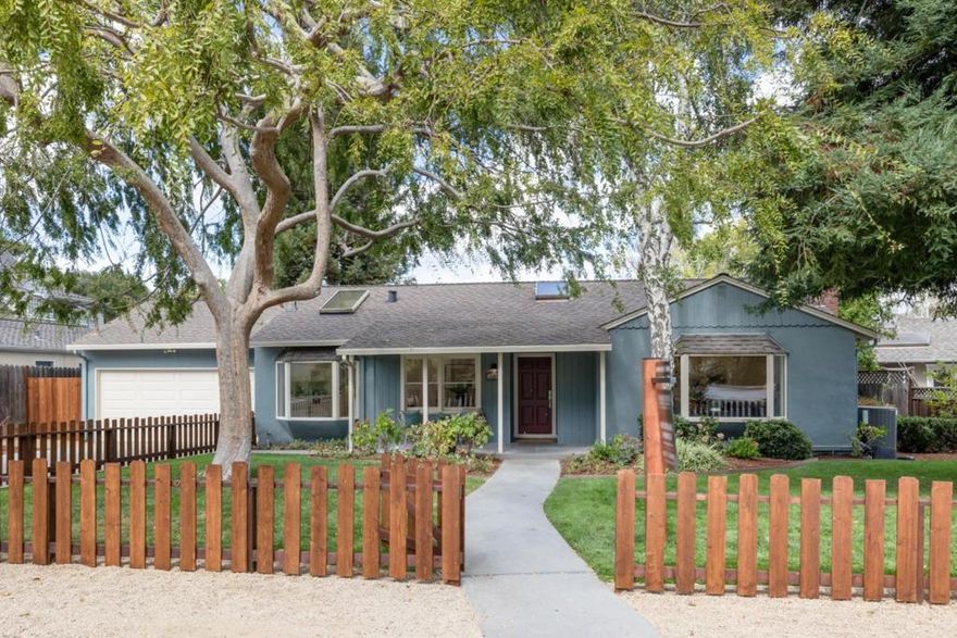 This beautifully updated 3-bedroom, 2-bathroom home in a prime North Los Altos location is move-in ready! The bright, open floor plan showcases clean, contemporary finishes including fresh paint, trim, and gorgeous hardwood floors throughout. The kitchen has been renovated with an open layout and a generous center island, creating an ideal modern gathering space. Both bathrooms are newly updated, and recessed lighting adds a polished touch. The luxurious master suite is a true retreat, offering abundant space, a large walk-in closet, and a spacious bathroom all with peaceful backyard views. Comfort is ensured with central heating and air-conditioning, and the finished garage features a new door, drywall, and an epoxy floor. Enjoy unbeatable convenience with easy access to top schools and the vibrant downtown Los Altos.