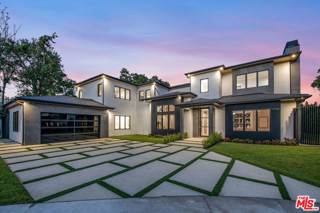 Tucked away at the end of a quiet, newly developed cul-de-sac in Encino, this stunning custom-built estate is one of just four brand-new residences on the street. Set on an expansive lot, this home masterfully blends timeless elegance with modern luxury, offering 5 ensuite bedrooms, 5.5 baths, a private office, dedicated theater, cabana, and full sports court.From the moment you step through the front door, you're welcomed by a flood of natural light and a fluid open-concept floor plan that effortlessly balances sophistication and comfort. The formal living room, anchored by a stylish fireplace, flows seamlessly into the spacious dining areaideal for both intimate dinners and grand entertaining.The heart of the home is the showstopping chef's kitchen, complete with top-of-the-line Thermador appliances, custom cabinetry, dual sinks, designer quartz countertops, and a generous center island that opens into the inviting family room. Built-ins, a cozy fireplace, and retractable glass doors create a perfect indoor-outdoor lifestyle that defines California living.The lower level also features a guest ensuite with direct backyard access, a chic powder room, state-of-the-art theater, and a versatile home office. Upstairs, the luxurious primary suite is a true retreatboasting a private balcony, dual walk-in closets, and a spa-inspired bathroom with sauna, soaking tub, double vanities, and a walk-in shower that rivals a five-star resort.Three additional ensuite bedrooms and a stylish laundry room complete the upper level.Step outside and you'll find a private entertainer's dream: a sparkling pool and spa, fully equipped cabana, built-in BBQ island, basketball court, and lush, mature landscapingall designed for unforgettable weekends and effortless entertaining.Ideally located just minutes from Ventura Blvd's best restaurants, boutiques, and cafes, this one-of-a-kind residence delivers the perfect blend of luxury, privacy, and convenience. Welcome to your own private slice of Encino paradisewhere elevated living meets timeless design.