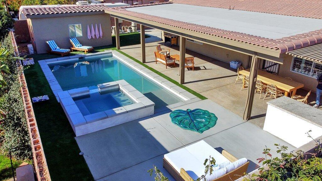 Turnkey Airbnb Oasis - $699,999 Fully FurnishedPool & Spa | Casita | Festival-Ready | Indio, CAWelcome to your fully furnished Airbnb-ready retreat in the heart of Indio, California - just 10 minutes from world-famous festivals like Coachella and Stagecoach!This upgraded 5-bedroom property includes 4 bedrooms in the main house plus a private detached Casita - perfect for guests, in-laws, or extra rental income. Located on a quiet street, this home offers both peace and prime proximity to all the action.Step outside into your private backyard oasis, complete with a sparkling pool & spa, artificial turf for easy maintenance, and a built-in barbecue area - ideal for entertaining or relaxing between festival days.Inside, you'll find modern upgrades including luxury vinyl flooring and brand-new quartz countertops. The open kitchen and spacious layout are perfect for hosting or accommodating large groups of short-term guests.Whether you're looking for a lucrative investment or a personal getaway, this fully furnished home is move-in or rental-ready.Don't miss your chance to own a prime piece of Indio just minutes from music, sunshine, and year-round demand.