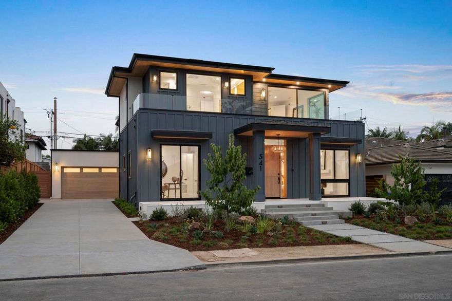 Brand New Custom Construction in Beach Barber Tract! The beautiful property features a stunning Main Residence and perfectly-appointed detached Guest House. Renowned architect Mark Lyon was at the helm, and no expense was spared in the design and construction. The sunlit Main Residence features three exquisite ensuite bedrooms, plus a fourth bedroom and bath that can be an optional office, wide-plank white oak flooring, Fleetwood windows and sliders, multiple uses of venetian plaster, stone walls, curated tile, and premier appliances. Entertaining is a dream, especially with the oversized kitchen pass-thru window to the covered patio with built-in barbecue and beverage refrigerator. The fully-detached 1 BD/1 BA Guest House with private entrance, utility and separate address (if desired), offers high-end essentials throughout, including a full kitchen and stackable washer and dryer installed. Just a short stroll to world-famous Windansea Beach, and ideally located between the vibrant community of Bird Rock and world-class restaurants and boutiques of The Village, this new custom property is an absolute must see!