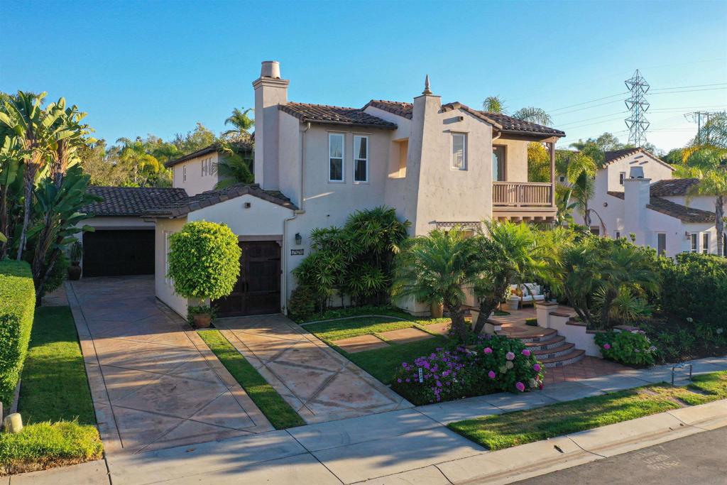 Elegant Estate Living in the Prestigious Santa Monica Gated Community Welcome to a stunning 5-bedroom, 3 full bath, and 2 half bath luxury residence. Built in 2003 nestled between Santa Luz & Fairbanks Ranch this thoughtfully updated private estate offers a rare combination of modern amenities, and resort-style outdoor living. Step inside to discover over 4200 Sq Ft of beautifully crafted living space, featuring high ceilings, expansive windows, and rich architectural details throughout. The floor plan flows effortlessly from formal living to the spacious chef’s kitchen and comfortable family room—perfect for both everyday living and entertaining. At the center of this spectacular property is the resort-inspired backyard—complete with a sparkling saltwater pool, Cabana and built in BBQ ideal for hosting guests or creating your own private retreat. Whether you’re entertaining under the stars or enjoying a quiet morning by the water, this outdoor oasis is the epitome of California luxury living. Additional features include:28 Paid solar panels for energy efficiency. Luxurious primary suite with spa-like bathroom. Lush, mature landscaping and multiple outdoor lounging areas. Walk in 900+ bottle Wine cellar Oversized 2-car garage with ample storage and detached 1 car garage Enjoy the serenity and security of the Santa Monica community while being just minutes from the shopping, dining, golf, and coastal attractions that make this one of the most sought-after places to live. This is more than a home—it’s a lifestyle.