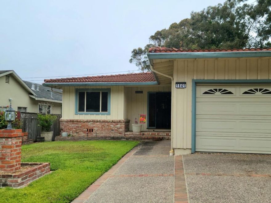 Two bedroom, 2 bath rancher with tons of potential in San Bruno. Attached 2 car garage, fruit trees, close to 280.