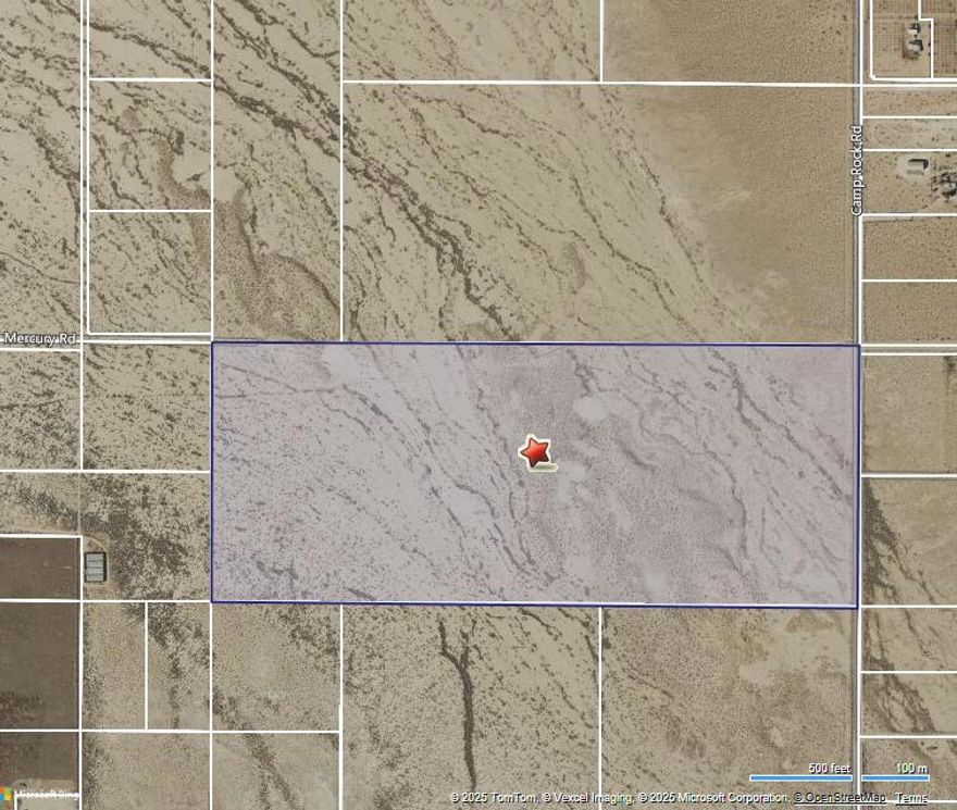 Incredible opportunity to own 100 acres of flat, usable land in a prime location in Lucerne Valley! Situated on the corner of Camp Rock Rd and Mercury Rd, this property offers excellent paved road access, power at the street, and has already been surveyed. Zoned LV/RL-5 (Rural Living, 5-acre minimum), this parcel has the potential to be subdivided into up to 20 residential lots, with additional permitted uses for multi-family, church, and agricultural development (buyer to verify with San Bernardino County).  This property also comes with 10 acre-feet of water rights per year, equivalent to approximately 1.2 million gallons annually, and sits in an area known for good well depth, making it ideal for residential or agricultural water needs.  Located near the world-renowned King of the Hammers off-road race area, the land is perfect for those seeking open space, recreational access, or development potential. The seller is also open to long-term lease opportunities.  Whether you're a developer, investor, or looking to create your own private retreat, this is a rare find with massive potential.Short Term Seller Financing Available.
