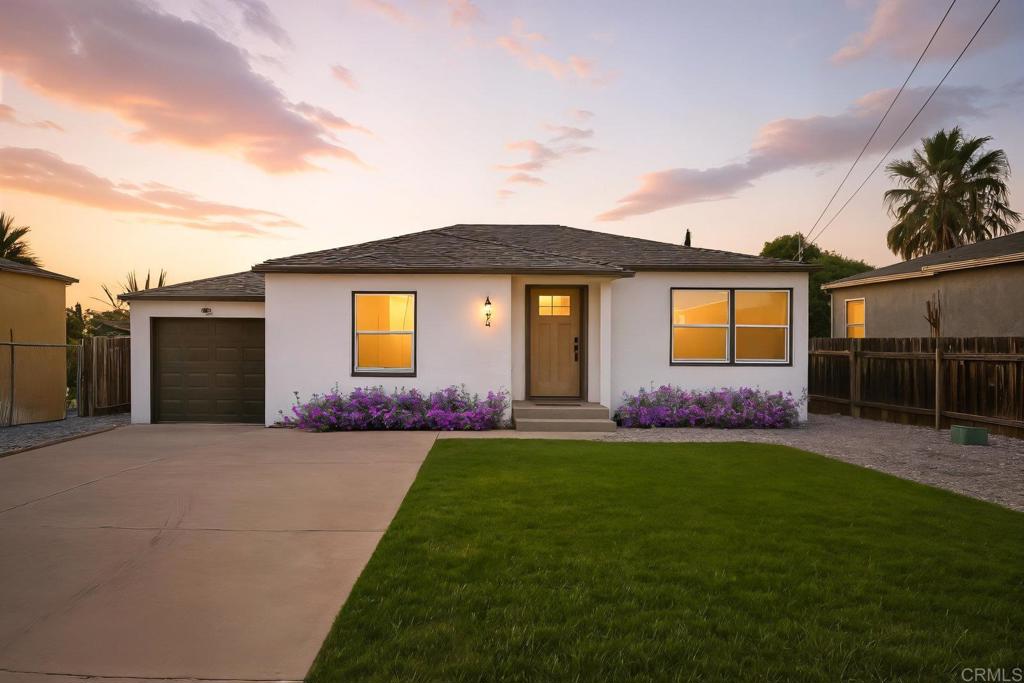 Welcome to 444 La Presa in Spring Valley. This fully renovated 2-bedroom, 1-bath residence showcases high-end finishes, an open and airy floor plan, and a seamless blend of style and comfort. The designer kitchen boasts sleek countertops, custom cabinetry, and stainless steel appliances, while the bathroom features premium fixtures and finishes. New flooring, contemporary lighting, and thoughtful details throughout elevate the home’s sophistication. Set on a generous 5,300 sq. ft. lot featuring mature citrus trees with plenty of space to relax and unwind after a long day. The attached single car garage and oversize driveway with RV hookups provide additional space for your vehicles, toys, workshop as the possibilities are endless. Nestled near Sweetwater Reservoir with miles of picturesque walking trails and close proximity to schools, dining, entertainment, this turnkey retreat is the perfect balance of refined living and natural beauty.