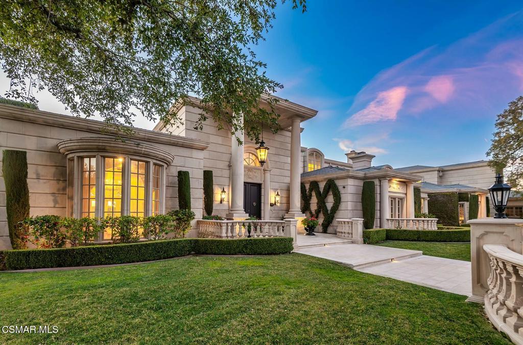 The ultimate guard gated Country Club Estate! A truly world class French manor boasting explosive panoramic unobstructed views from everywhere! Ideally set on over 1.5 acres of usable and professionally landscaped grounds with complete privacy. The definition of opulence and grandeur in one of the most magical settings of this prestigious community. Spanning 13,848 square feet with 5 bedrooms, 7 baths and every amenity and feature expected with a home of this caliber. The dramatic entry is graced with marble flooring, impressive curved floating staircase, two story backdrop windows and incredibly detailed ceilings! There is a magnificent game/bonus room with one of the best walk in wine cellars I have seen. The primary suite provides a large sitting room, fireplace, massive viewing terrace and a spa like bathroom with two steam showers. The grounds are second to none! Formal gardens, fountains, fruit trees, newly remodeled pool and spa, detached pool house and panoramic views. There are also easy steps to a lower level (second parcel) ideal for children's play park and so much more. Other amenities of this jaw dropping estate include an all new roof, theater, office/library, 6 zoned HVAC, and a gated motor court with 4 car garage. A very special home and property in one of Southern California's premier golf course communities!