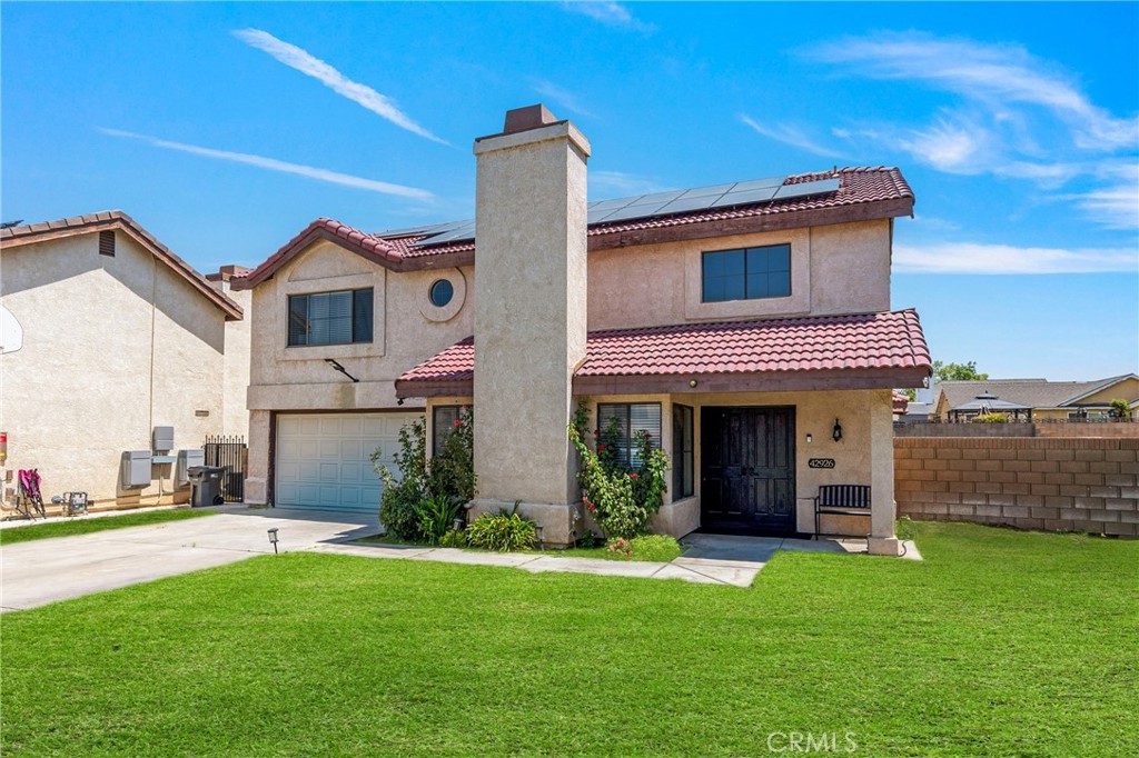 DON’T MISS THIS HIDDEN TREASURE! Feast your eyes on a dazzling 4 bed, 3 bath gem in the dreamiest neighborhood! Nestled on the Westside, this home is a hop, skip, and a jump from everything you need. Ready for you to waltz right in the front French doors which open to a high ceiling entry to the formal living area and open to the second story with railing view above. It flaunts hard flooring in every nook and cranny, from the living room to the bedrooms. You will just love the size of the primary suit with his & hers sinks and walk-in closets. All the bedrooms are location upstairs. One main floor restroom for when guests arrive. The laundry room is conveniently located upstairs, so you can say goodbye to lugging laundry up and down! The kitchen boasts snazzy modern counters and a breakfast bar that opens right into the living area. Perfect for families, it features a 2-car garage, driveway large enough for RV access and has its own basketball post, and a backyard that's just begging for a party. Plus, it’s eco-friendly with leased solar panels ready for you to take over. Don’t let this one slip through your fingers—schedule your appointment today!