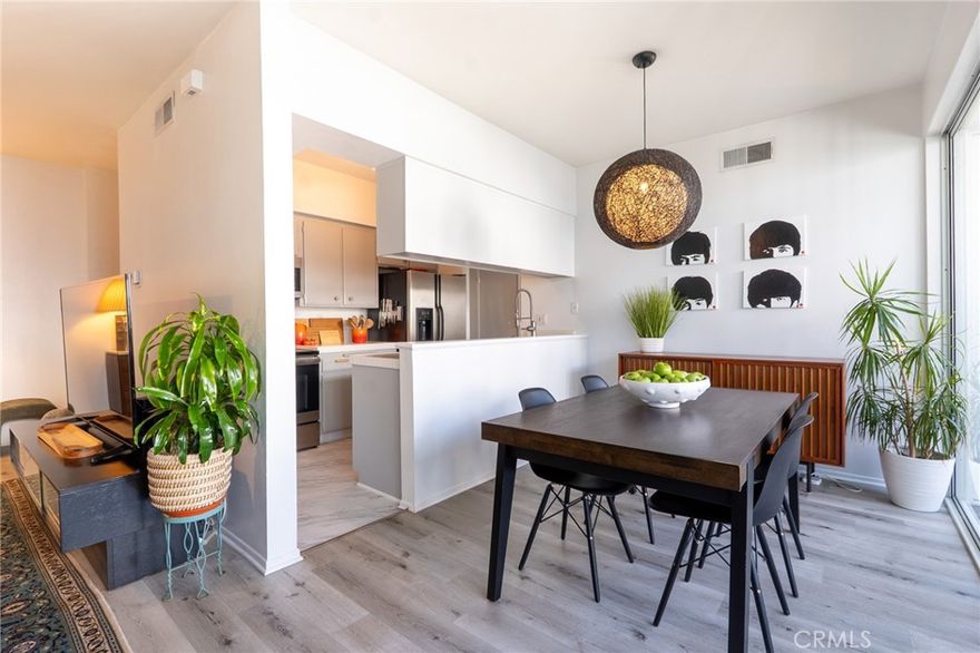 Located in the heart of Sherman Oaks, just one block south of Ventura Blvd, this bright and spacious 1-bedroom, 2-bath condominium is part of the highly desirable and luxurious Sherman Villas , one of the most sought-after buildings south of the Blvd, surrounded by multi-million dollar homes.
Unit 216 enjoys a prime interior location overlooking the lush, resort-like courtyard with mature trees and peaceful greenery offering abundant natural light throughout.Enter through double doors into an inviting open-concept living and dining area that flows seamlessly into a charming sunroom overlooking the courtyard ideal for a home office, reading nook, or relaxation space. The galley kitchen features stainless steel appliances, including a new microwave, newer oven, refrigerator and dishwasher , tile countertops, and ample cabinetry.The generous bedroom features a beautiful floor-to-ceiling window that brings in natural light and greenery views, two closets including a newly built-in eight-door white wardrobe reaching the ceiling, and an en-suite bathroom with a nice-sized walk-in closet. A second full bathroom provides added convenience for guests.This well-maintained unit also includes newer laminate flooring throughout. Sherman Villas offers resort-style living with a swimming pool, spa, fitness center, and beautifully landscaped garden courtyard. The secure, well-managed building includes gated entry and one parking space in the underground garage.Enjoy unmatched urban convenience with neighborhood charm , just moments from Ventura Blvd’s best restaurants, cafes, boutiques, and Whole Foods, with easy freeway and Westside access.