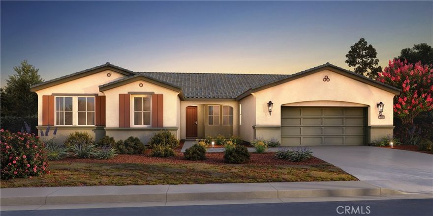NEW CONSTRUCTION | “There’s Simply Nothing Like It” Experience luxury living at Countryside Estates, a welcoming community surrounded by scenic views and open spaces in the heart of Jurupa Hills. Nestled on a sprawling 20,000 sq. ft. homesite, The Pinehurst floorplan offers the perfect blend of sophistication, comfort, and functionality. Its expansive open-concept design seamlessly connects indoor and outdoor living, providing endless possibilities for entertaining and relaxation. The gourmet kitchen serves as the heart of the home, showcasing white cabinetry complemented by elegant New Venatino Beige quartz countertops, a stylish tile backsplash, and stunning gold accents including a kitchen faucet, pot filler, and cabinet pulls. Thoughtful details continue throughout with designer 12x24 tile flooring, plush carpeting, and a spacious primary suite that opens to the backyard—perfect for enjoying tranquil mornings surrounded by fresh country air. The luxurious en-suite bath features dual sinks and two walk-in closets, balancing elegance with everyday practicality. Built with eco-friendly materials and enhanced by advanced energy-saving features, this home delivers modern efficiency without compromising style. Conveniently located near major freeways, The Pinehurst at Countryside Estates offers the ultimate combination of elegance, comfort, and convenience. Schedule your private tour today and discover what sets this home apart.