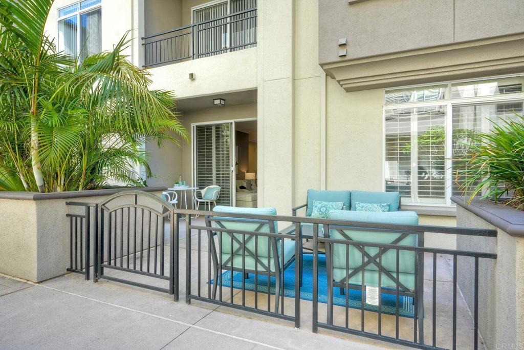 Welcome to Regents La Jolla—Resort-Style Living in the Heart of La Jolla/UTC! Discover the perfect blend of convenience and luxury, ideally situated near UCSD campus, hospitals, clinics, the trolley, bus stops, and major highways (I-5, I-805, I-52, I-56). You'll be just moments away from UTC Westfield Mall, renowned restaurants, Starbucks, Regents Pizza, local eateries, grocery stores, mini-markets, and parks. This highly desirable 2-bedroom, 2-bath unit boasts one of the best locations in the complex—ground level, just steps from the main entrance and concierge office. Features include: Spacious Dual Primary Bedrooms with one En-Suite Bath. Upgraded Amenities: Newer LVP flooring (2024), Full-Size Washer & Dryer, and Refrigerator (2024). Elegant Touches: Custom Plantation Shutters & Ceiling Fans. Modern Kitchen with Bar Counter flowing into the Living Area and Patio. Private Ground-Floor Patio with Direct Access to the Main Entrance and Concierge. Easy Accessibility: Located near the Elevator and Underground Garage with 2 side-by-side Parking Spaces. Resort-style Community Features: Gated Entrance with Concierge Services. Business Center, Clubhouse, and Fitness Center with Classes. Game Room, Movie Screening Room, Outdoor Lounge, BBQ area. Ping-pong, Pool Table, Private Cabanas, Pool, Spa & Yoga Room. Pet-Friendly with designated rules. Experience the Best of Comfort, Convenience, and Community at Regents La Jolla!