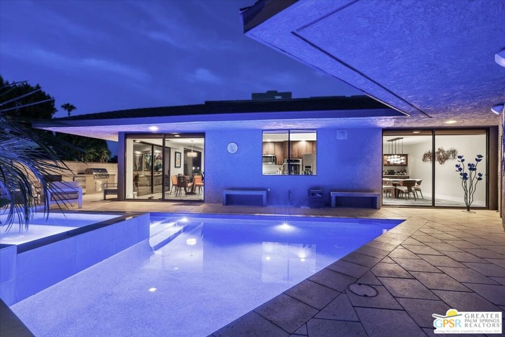 Escape to luxury living at its finest in this stunning 4 bedroom, 4 bathroom retreat nestled within The Springs Country Club. Every detail of this fully-renovated gem has been meticulously curated to provide an unparalleled living experience. The sleek modern finishes and expansive natural light create a sense of elegance and sophistication throughout the home. The piece de resistance is the newly constructed pool and raised spa designed by Architectural Blue. Some of the upgraded features in this 4 bedroom/4 bath home include a leased solar system, new roof, new tile flooring, newer main HVAC system, water softener and filtration system, reverse osmosis in the kitchen, pre wired in-ceiling sound system in the living room, kitchen, dining room and patio, outdoor kitchen w/built in BBQ..and so much more. The gourmet kitchen includes stainless steel double ovens and a gas cooktop. With its prime location within The Spring Country Club, you will enjoy access to world-class amenities, including top-tier golf course, state-of-the-art fitness center, pickleball, tennis, community pools, dining and luxurious clubhouse experiences.
