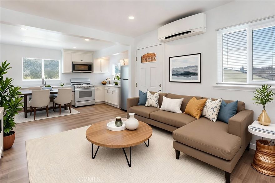 Come home to this light and bright top-floor gem with its own address: 6858 1/2 Quinton Ln. in Tujunga, freshly remodeled and filled with breathtaking VIEWS from every room! Step out onto your spacious PRIVATE PATIO to relax or entertain. This unit boasts a chef’s dream kitchen with ample counter space, gas stove, microwave hood, and refrigerator—all ready for your culinary adventures. Inside, you’ll find a brand-new WASHER & DRYER conveniently tucked into a laundry closet. The bedroom offers generous space with two large closets, and the sleek, modern bathroom features a relaxing tub/shower combination. Enjoy peace and quiet with double-pane windows, new blinds, and durable luxury vinyl plank flooring throughout. ONE PARKING SPOT is right in front of the house, and you'll love living on a calm residential street that's just minutes from shopping, restaurants, and freeway access. Make every day feel like a retreat in this stylish duplex!