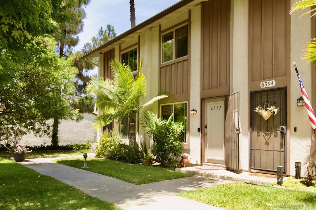 Welcome to Carefree San Carlos, where outdoor adventure, modern comfort, and peaceful living meet. This beautifully updated 2 bed, 1 bath 2-story condo blends style and convenience in one of San Diego’s most desirable communities. Inside, you'll find new laminate wood flooring, granite countertops, dual-pane windows, and a recently upgraded, fenced-in covered patio that opens to a lush greenbelt—your private retreat. The smart layout features two generously sized upstairs bedrooms and a bright, open living space ideal for relaxing or entertaining. The real highlight? Lifestyle. Mission Trails Regional Park is just across the street, offering over 60 miles of scenic trails, nature walks, and stunning views of Cowles Mountain and Lake Murray. Hike, bike, or simply enjoy the peace of one of the largest urban parks in the U.S. Back home, unwind on your patio with sunset views and cool breezes. When you're ready to explore, you're just minutes from shopping, dining, and freeway access—balancing suburban tranquility with city convenience.