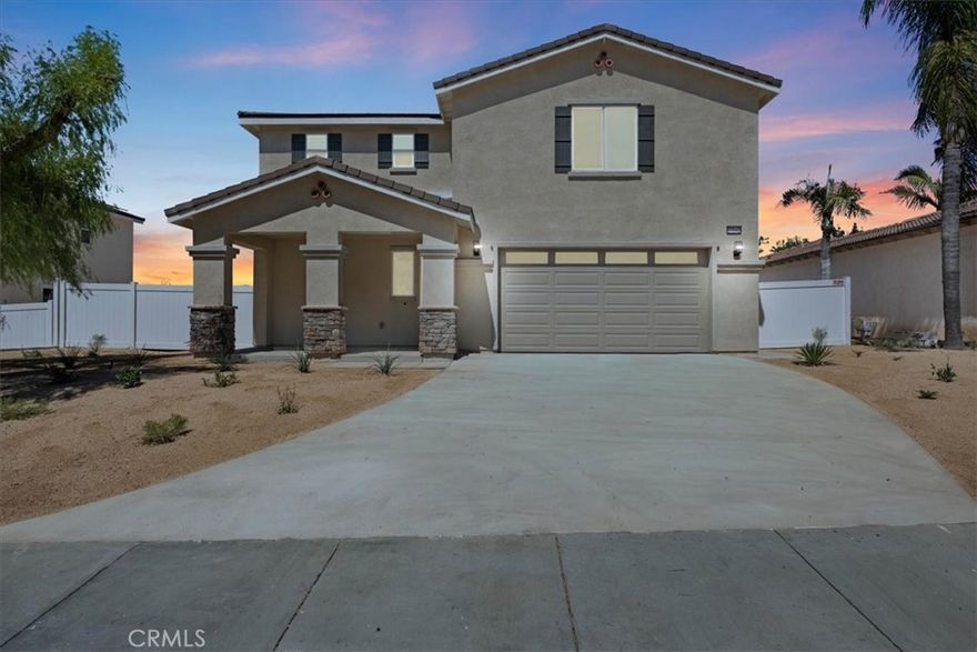 Welcome to Barrington Heights!!  Be amazed by this BRAND NEW built home with VIEWS,VIEWS,VIEWS —a perfect blend of modern design, comfort, and energy efficiency. From the moment you walk in, you’ll love the open-concept layout that creates a bright, spacious feel and makes everyday living or entertaining a breeze. Downstairs, there’s a private guest suite that's great for hosting family or friends, as well as the conveniently located adjacent bathroom. The main living area features high ceilings and large windows that fill the space with natural light. A FULLY OWNED solar system means lower utility bills and long-term energy savings. You’ll also enjoy the comfort and efficiency of the HVAC system and so much more!! The amazing kitchen is both beautiful and functional, featuring GE appliances, dual-tone shaker cabinets, and plenty of space for cooking and gathering. Throughout the home, high-end, solid surface laminate flooring offers a sleek look that’s easy to maintain. Upstairs, the primary suite is a true retreat with a spa-like bathroom that includes tiled finishes, a soaking tub, and a separate walk-in shower. Step outside to a fully fenced backyard with vinyl fencing—perfect option for pets, kids, or weekend BBQs. The concrete patio and side path with sliding door access make indoor-outdoor living easy and enjoyable. The attached two-car garage is ready for the future with conduit for EV charging and battery backup. Out front, you’ll find low-maintenance, drought-tolerant landscaping, while the backyard offers space for a garden or creative outdoor project. Best of all, it comes with a low HOA and tax rate.  If you're looking for an amazing move-in ready home that truly stands out—style, sustainability, and comfort—you’ve just found it!!   Ask about the special financing incentives (see private remarks).