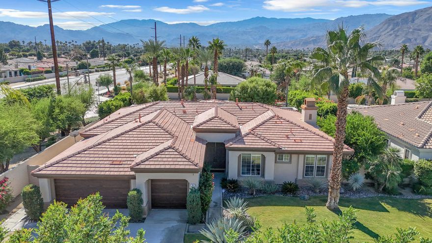 Live the Rancho Mirage Lifestyle - Sophisticated Desert Living in La Terraza - Vintage Estates &#10024; Discover The Good Life in this pristine MODEL home, ideally located in the heart of Rancho Mirage, where luxury, leisure, and lifestyle blend seamlessly. Step into La Terraza - Vintage Estates, one of the desert's most desirable gated communities, and experience a home that defines move-in ready elegance. This 4-bedroom, 3-bath residence offers both comfort and class, showcasing a NEW open-concept kitchen with custom wood cabinetry, granite countertops, and stainless steel appliances that open beautifully to a spacious family room with a cozy fireplace. High ceilings, sun shades, and elegant ceramic tile floors create a bright, airy feel throughout the home. Outdoors, embrace the best of desert living with your own private oasis -- a PebbleTec pool and spa, built-in BBQ, and southern exposure for year-round sunshine. The 13,504 SF lot features lush landscaping, two fruit trees, and enhanced privacy with no neighbors on three sides. Entertain effortlessly or unwind in peace while taking in breathtaking mountain views. Recent upgrades include new pool equipment, new A/C, and fresh interior paint. Energy efficiency shines with a solar lease system -- keeping electric bills low. The home also boasts a 3-car garage, huge driveway for 10 additional cars, and a quiet cul-de-sac location. Lease includes cable TV, this property delivers exceptional value and style. You'll be minutes from El Paseo's fine dining and shopping, Eisenhower Medical Center, golf and tennis clubs, and just 5 minutes to the I-10 Freeway -- all while enjoying the relaxed sophistication that defines Rancho Mirage living.