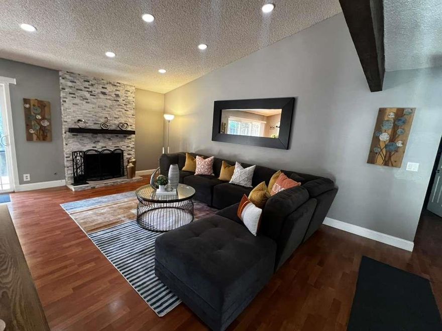 Welcome to this charming 3-bedroom, 2-bathroom home nestled in the vibrant city of San Jose. Spanning 1,510 sq ft, this residence offers a perfect blend of comfort and functionality. The heart of the home is the inviting kitchen, designed for both everyday meals and entertaining guests. Adjacent to the kitchen, you'll find a cozy dining area that seamlessly flows into a separate family room, ideal for gatherings.  Enjoy the convenience of central air conditioning and heating, ensuring year-round comfort. The home also features a welcoming fireplace, adding warmth and ambiance during cooler evenings. With central forced air and a dedicated laundry area, daily chores are made easier.  This property is located within San Jose Unified School District, providing educational opportunities for families. Completing the home is a 2-car garage, offering ample storage and parking space. Situated on a minimum lot size of approximately 6,500 sq ft, this home is a perfect retreat in San Jose.