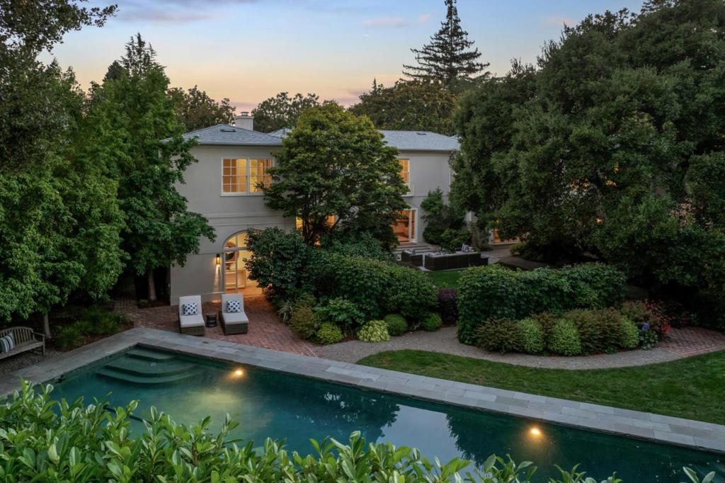 Nestled within the prestigious Crescent Park neighborhood, this exquisite 4 bed, 5.5 bath residence epitomizes luxury living. Boasting an expansive 5,540 square feet of meticulously crafted living space, this stunning home sits majestically on a rare 24,829 square foot lot, enveloping an impressive 0.57 acres of prime real estate. Upon entering, be greeted by an aura of sophistication and elegance. The main level features gracious living areas, including formal living and dining rooms, ideal for hosting lavish gatherings and events. The second level is dedicated to serene retreats, with three luxurious bedroom suites, including the spacious primary suite. Additionally, two executive offices provide the perfect space for productivity. The main level office, with its private entrance and bath, could easily be converted to an attached accessory dwelling unit (ADU) for added versatility. Step outside to discover an oasis of serenity amidst verdant gardens, mature trees and meticulously landscaped grounds. A large pool beckons for leisurely afternoons spent basking in the California sun, while al fresco dining areas offer the perfect ambiance for outdoor entertaining. This corner lot & lot size present opportunities for potential subdvision (buyer to verify). PA schools.