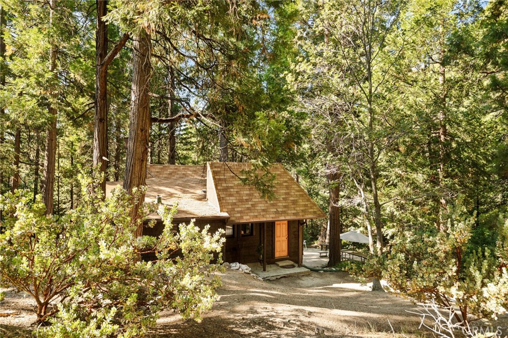 If you have been looking for that little private old cabin in the woods, a writers retreat, maybe a project house, or just a place to call home, then this is probably the one for you. Located in Upper Little Bear community at the end of the road and up on the hill surrounded by towering pines and acres of greenspace. Built in 1923 this 102 year old house is one of Lake Arrowheads original homes built back in the logging days. The 10,000 sqft lot offers whimsical walkways and paths around the property allowing you to take in the outdoors. The current owners have enjoyed multiple sitting areas, entertaining areas and even a little play area spread around the lot. The home offers all one level living with 2 bedrooms, 1 bath, living room, kitchen, dining, and a large attached deck that overlooks the forest setting. Since this lot backs up to greenspace you will find hidden trails right in your back yard that lead to national forest trails. You are also located just behind the main Blue Jay shopping center offering convenience to shopping and dining nearly a stones throw away. Upper Little Bear offers 40 acres of surrounding greenspace and only 36 homes in this HOA. This is one you will not want to pass up, it is a must see to fully appreciate all it has to offer.