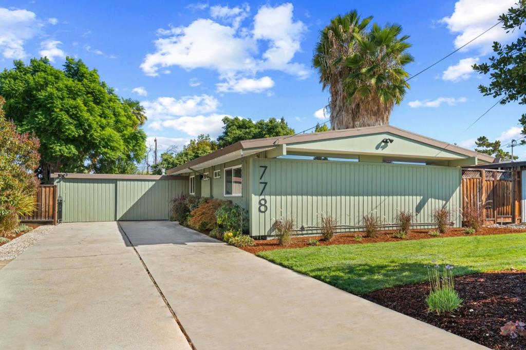 This 1953 built early era Eichler embodies classic mid-century features such as post-and-beam construction, clean lines and simple functional design. Inside youll find an open living and dining area with a tiled gas fireplace and large wall-to-wall panels of glass with double sliding doors leading into the backyard. The kitchen has wood shaker cabinets, stainless steel appliances, granite countertops and an adjacent eating area with matching bar cabinetry with glass display cabinets, wine fridge and extra storage. There are three well appointed bedrooms, including a primary suite and two updated bathrooms. Upgrades include dual pane windows and hardwood flooring throughout, with mini split systems for heat and air conditioning. Attached two car garage, with automatic opener and 220V car charger. Foam roof. Fresh sod in the front yard with a landscaped walkway leading up the extra spacious driveway. The back yard has a covered and uncovered patio area, lawn, and is surrounded by mature landscaping and fruit trees. Located in San Joses Rose Glen Eichler tract, close to a variety of amenities, light rail and San Jose City College, Santa Clara Valley Medical Center, downtown Willow Glen, Valley Fair and Santana Row, as well as easy access to highways 280, 85 and 17.